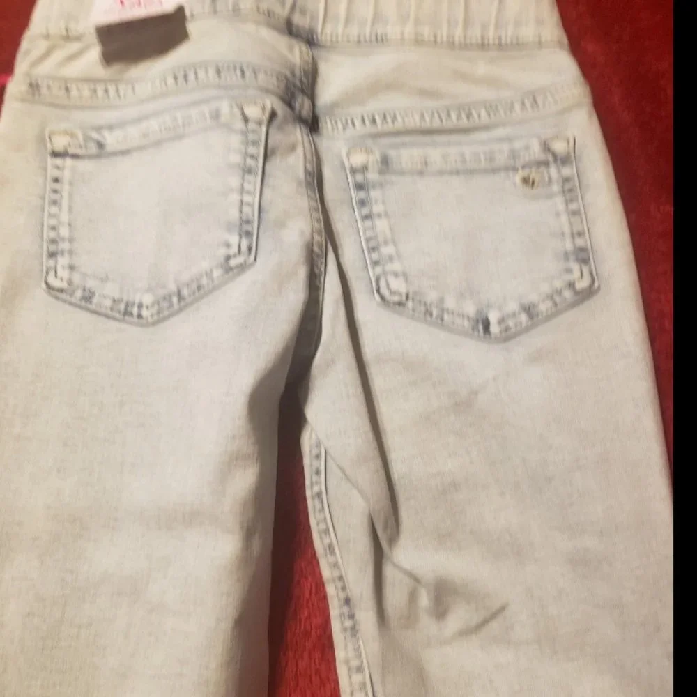 Brand New Girls Justice Denim Distressed Leggings